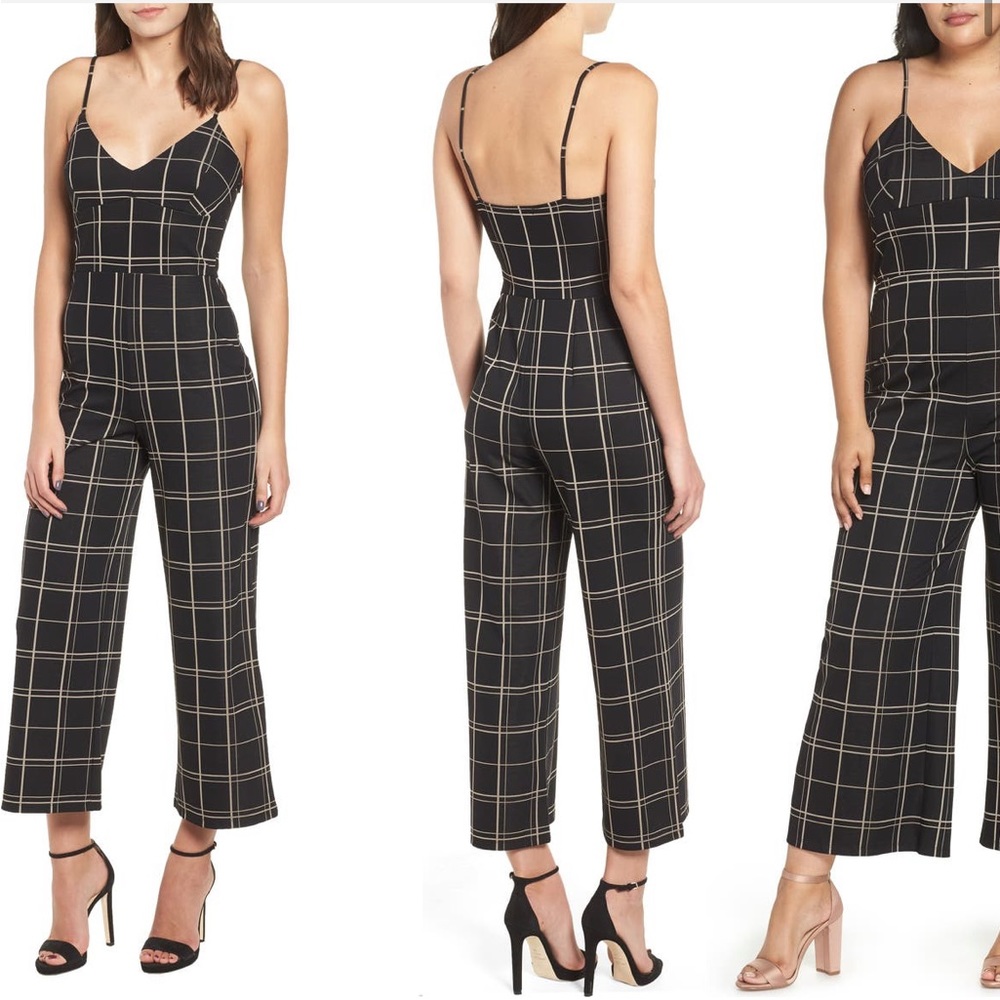 Leith Windowpane Check Jumpsuit